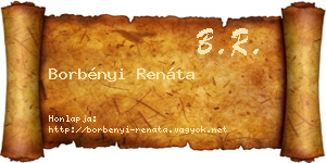 Borbényi Renáta névjegykártya